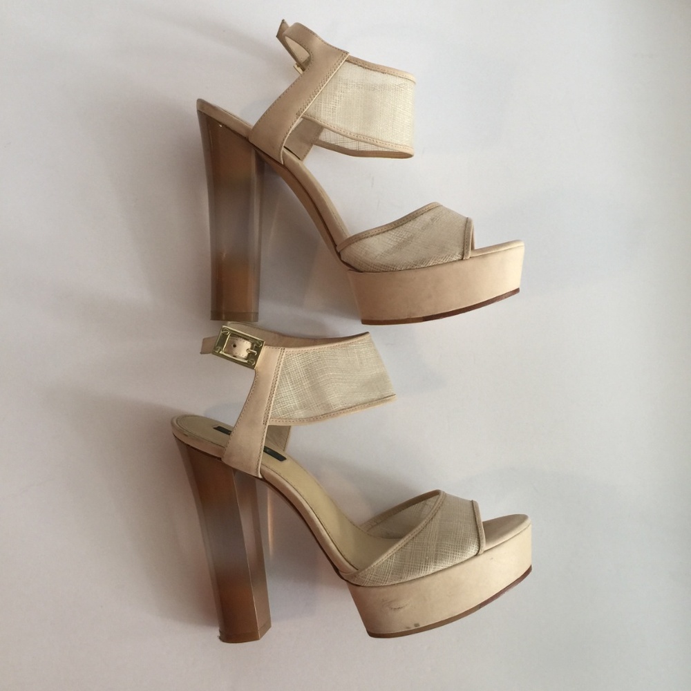 Rachel Zoe Lexi Raffia Platform Heels sz 9 - Picture 6 of 8